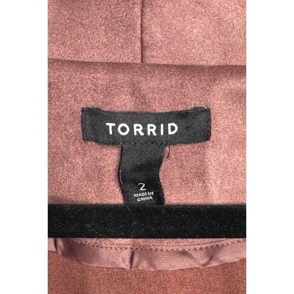 Torrid Jacket Womens 2 Large Blazer Motorcycle Suede Zip Pocket Stretch Moto Pin - Picture 3 of 4